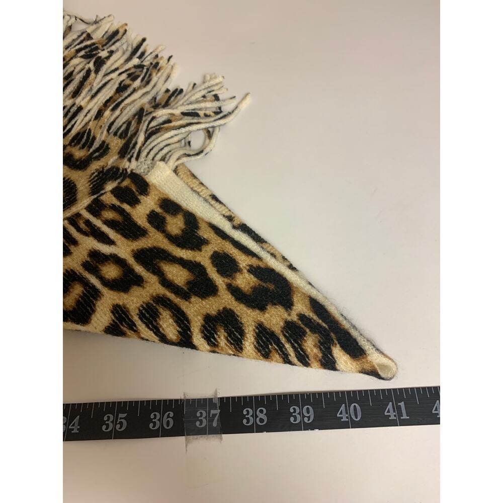 Chico's Poncho Fringe Animal Print Brown & Tan Womens SZ L/XL NWT - Picture 8 of 9